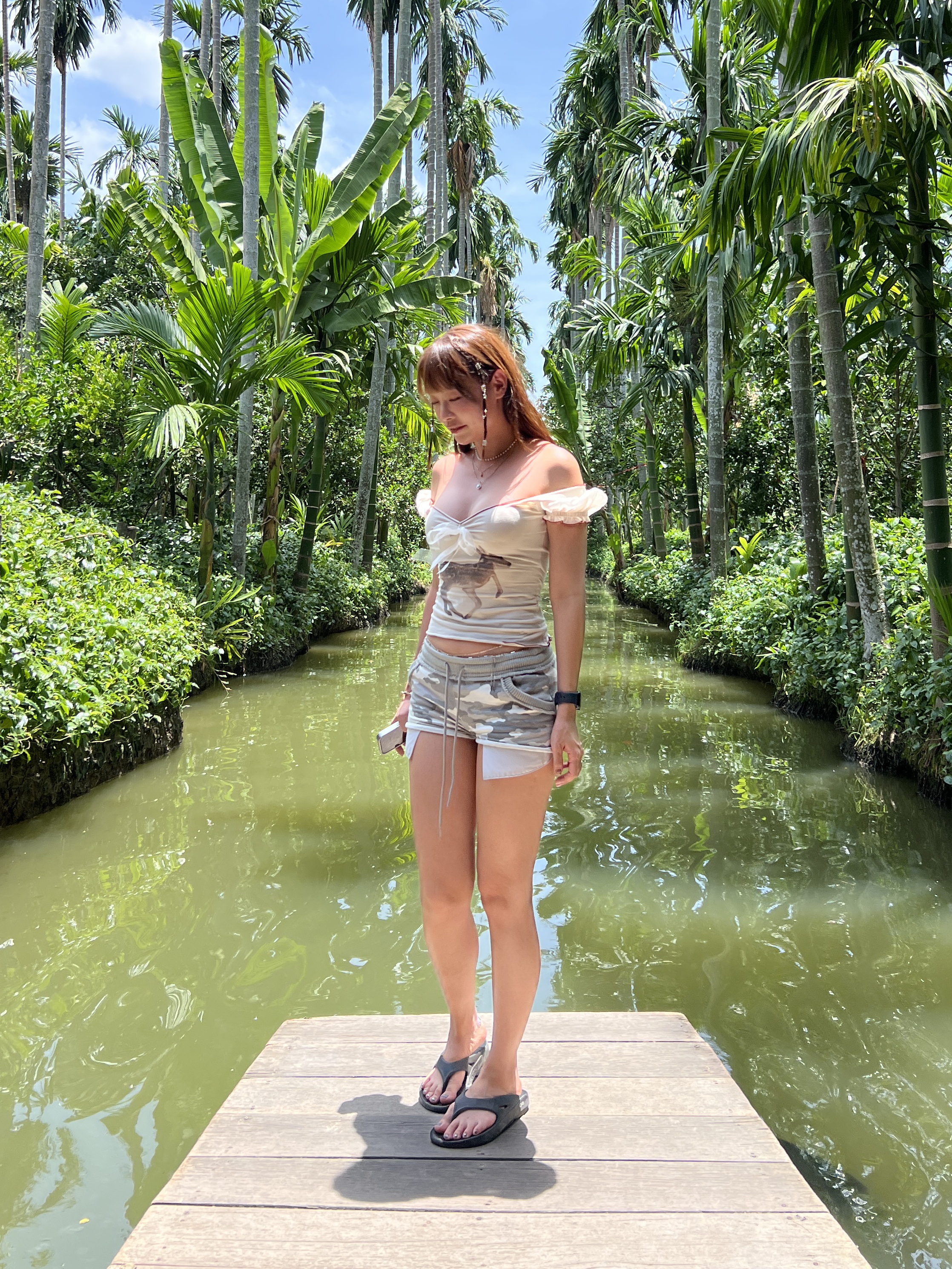 (W) Sculptor Camouflage Shorts Ash 착용 스타일 - 4