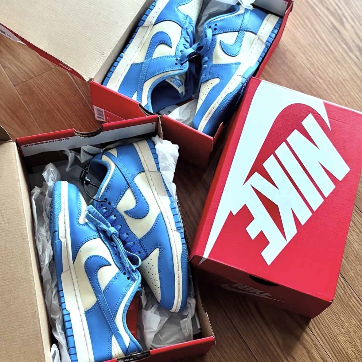 Nike Dunk Low Retro University Blue Coconut Milk 착용 스타일