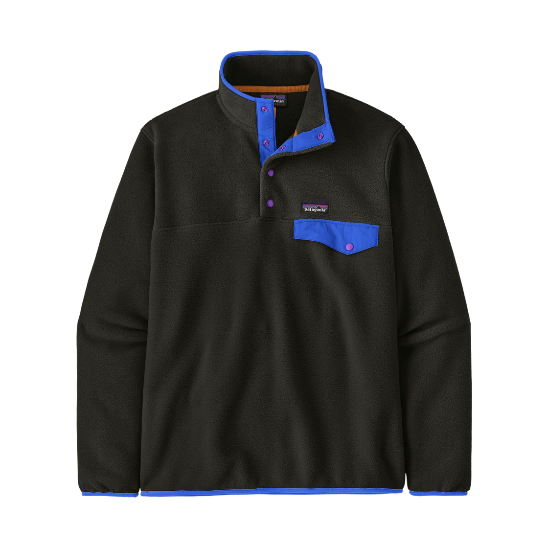 25551 Patagonia Lightweight Synchilla Snap-T Fleece Pullover Black P6 Blue