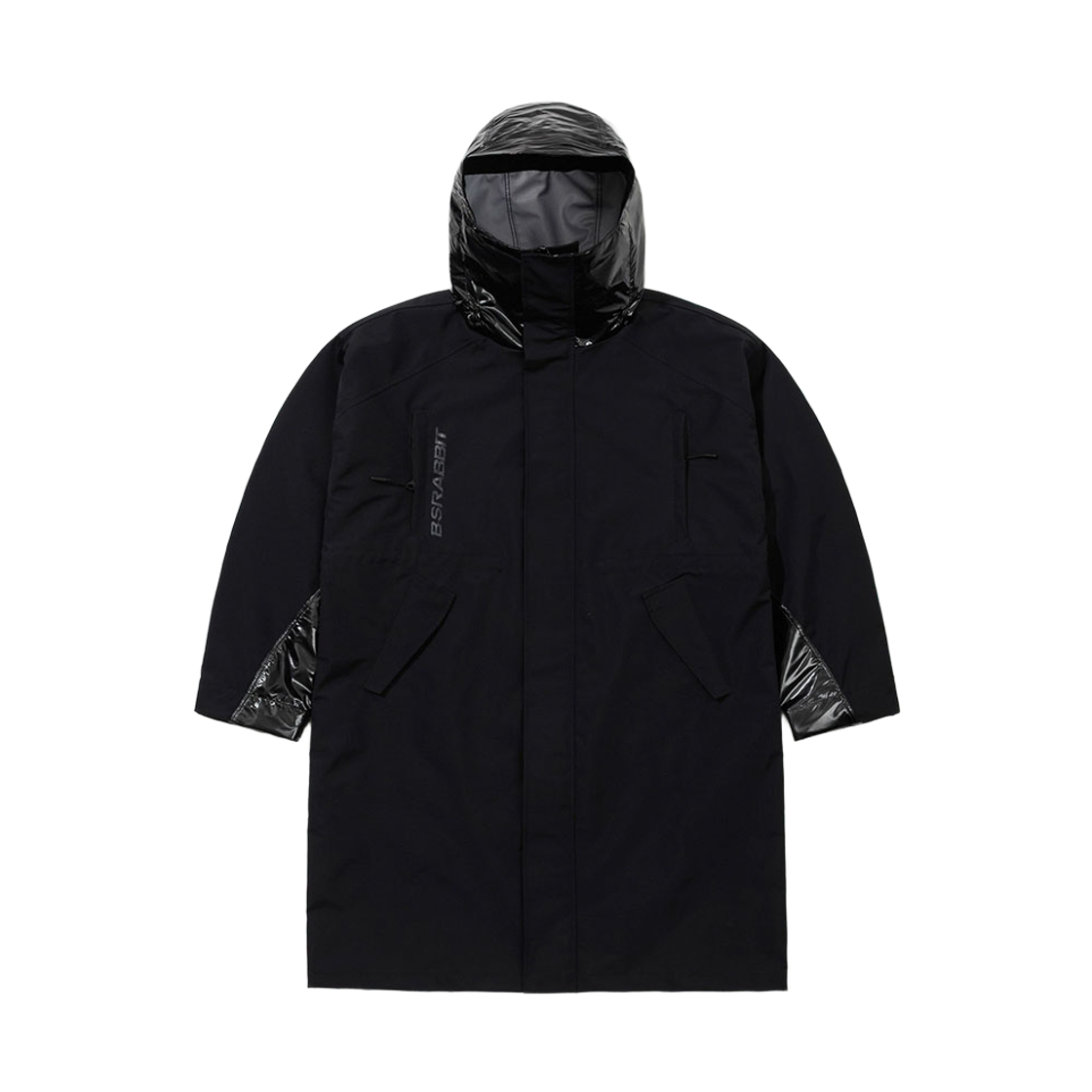 BSRPETHRC002 Bsrabbit Gloss Panel Rain Coat Black