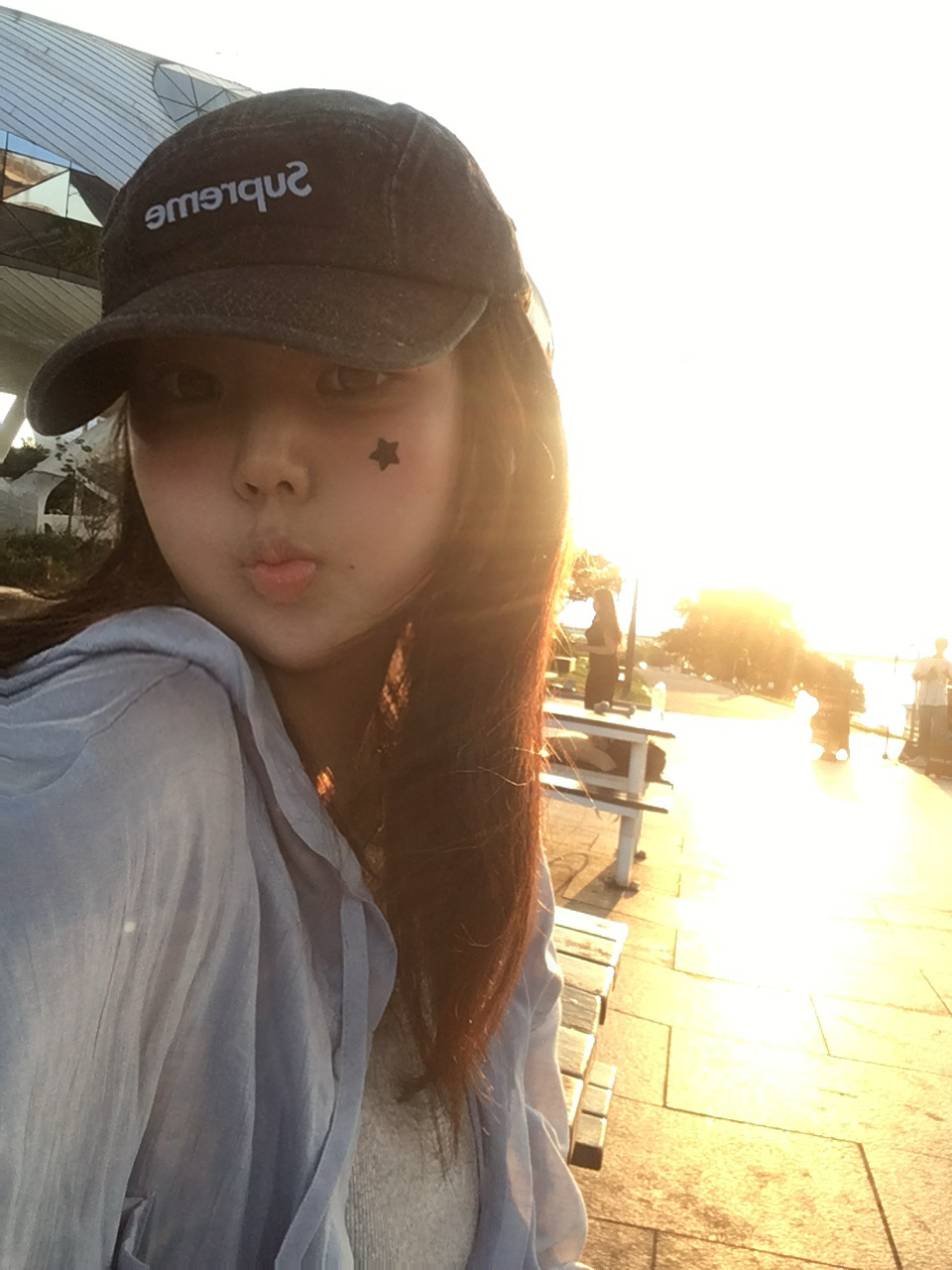 Supreme Denim Camp Cap Black - 23SS 착용 스타일 - 3
