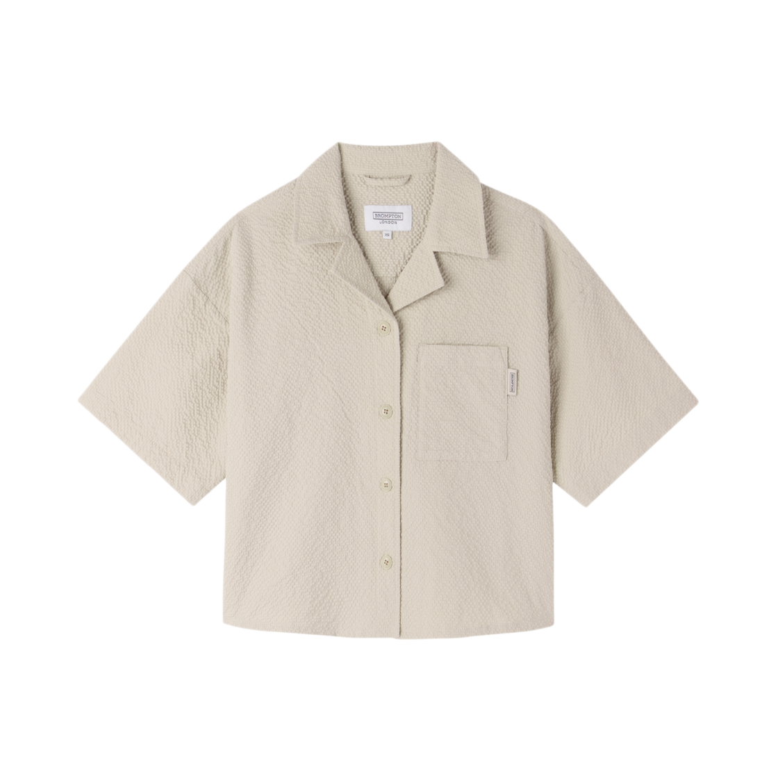 P262WSH180071 BROMPTON LONDON W Seersucker Half Sleeve Shirtket L Beige