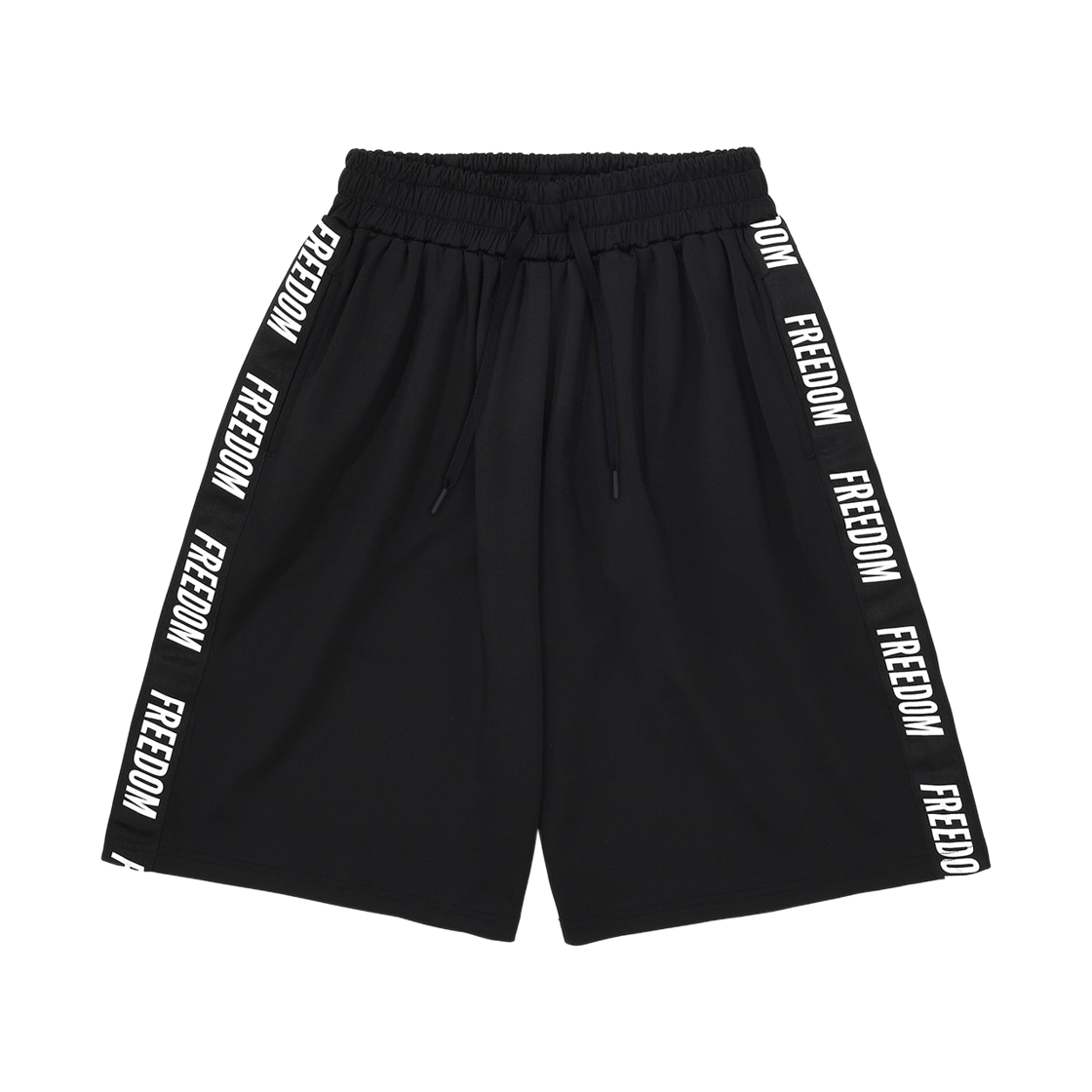 프리덤 레터링 버뮤다 쇼츠 블랙 화이트(FREEDOM Lettering Bermuda Shorts Black White)