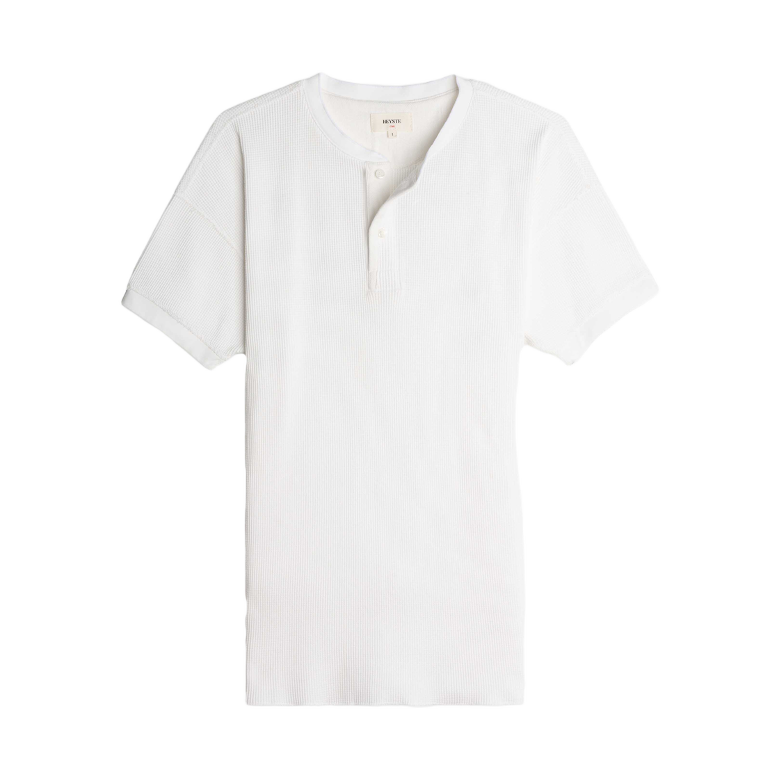 헤이스트 오리지널 써멀 니트 헨리 티 오프화이트(HEYSTE Original Thermal Knit Henley Tee Off White)