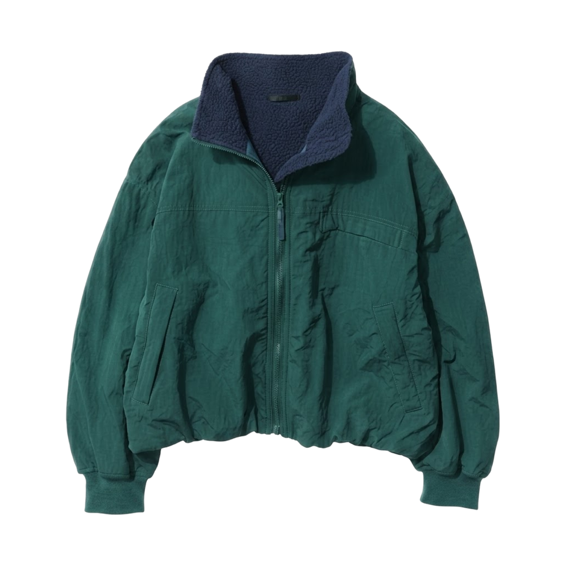 487517-55 (W) Uniqlo Fleece Stand Blouson Green