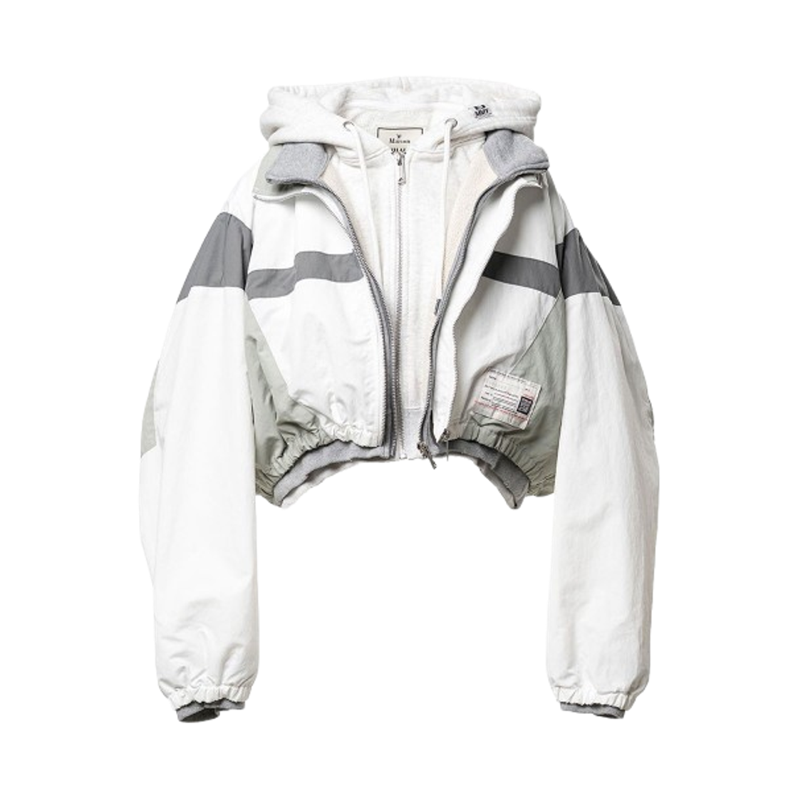 (W) 메종 미하라 야스히로 트리플 레이어드 나일론 집업 자켓 화이트((W) Maison Mihara Yasuhiro Triple Layered Nylon Zip Up Jacket White)