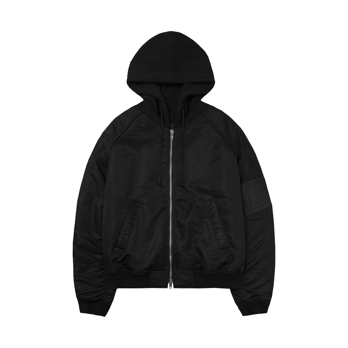 JC6939PC05 Juun.J Signature Hooded Detachable Nylon MA-1 Jumper Black - 26FW