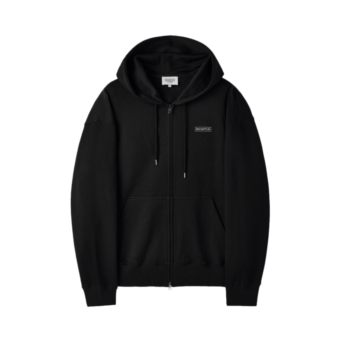 P261UFT103099 BROMPTON LONDON Jacquard Hoodie Zip-Up Black
