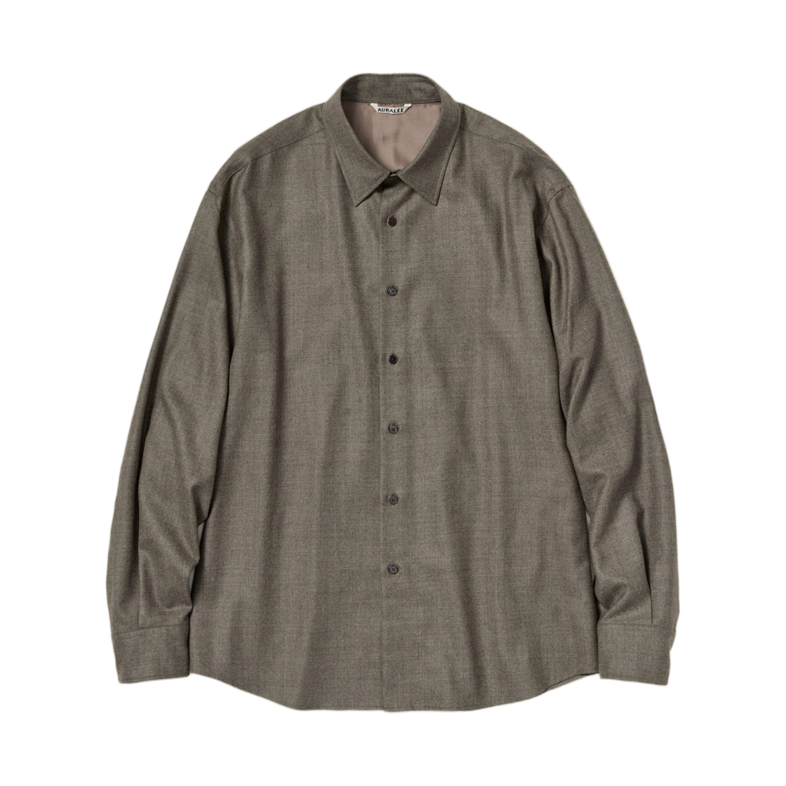 A26AS02OS Auralee Super Light Wool Shirt Top Brown