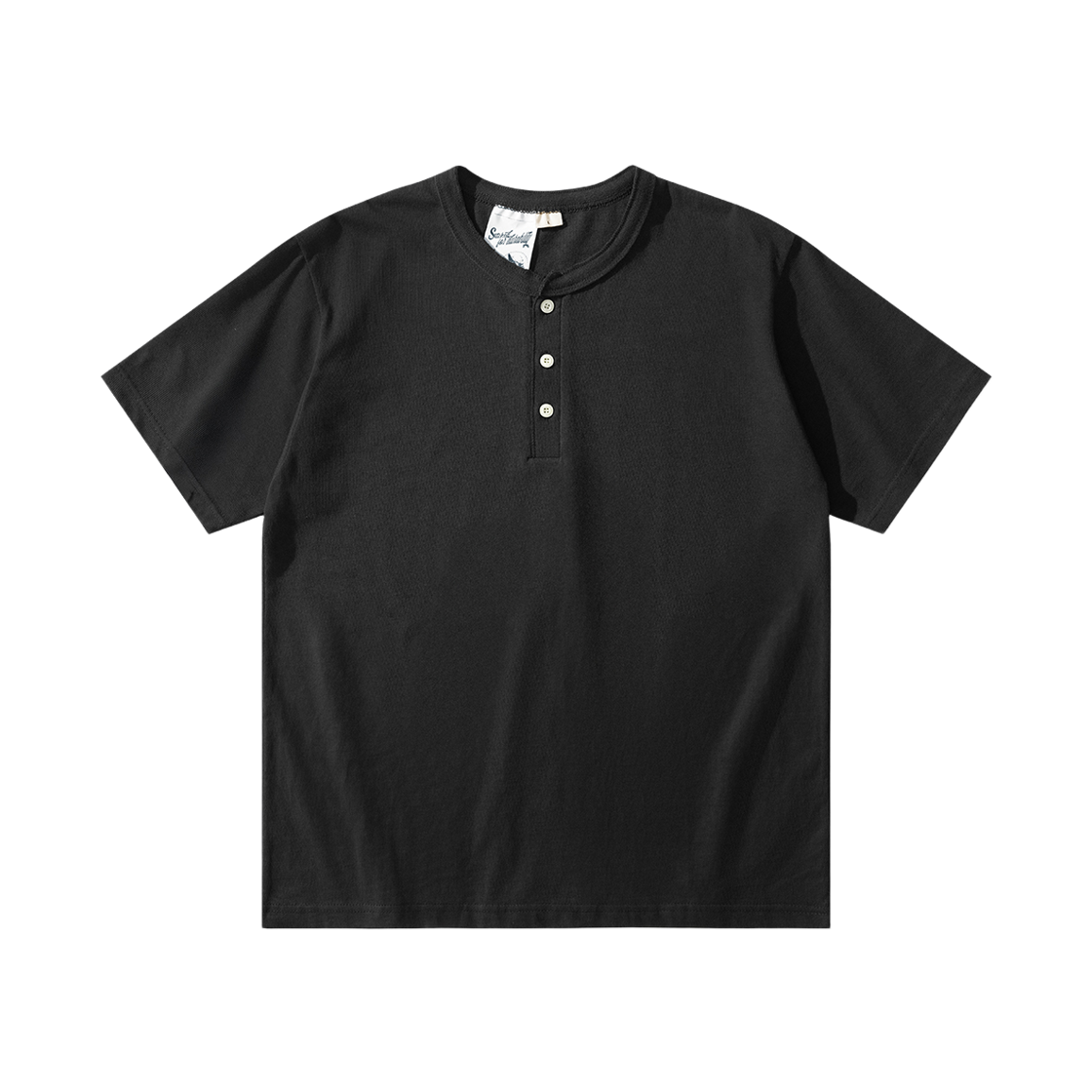 퍼스텝 스테이블 헨리넥 반팔티 블랙 SJST4775(PERSTEP Stayble Henley Neck Short Sleeve Black SJST4775)