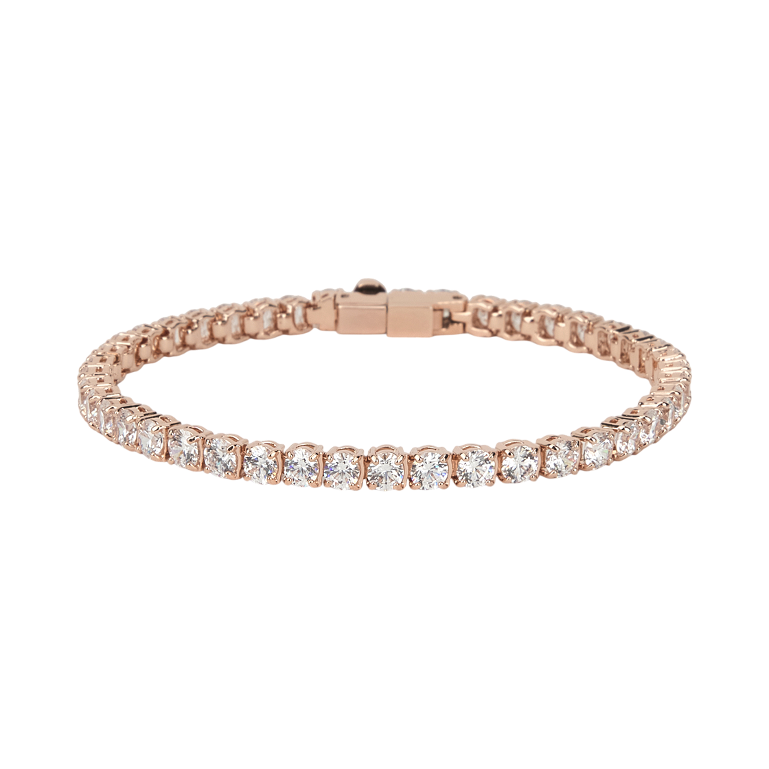 (W) 스와로브스키 매트릭스 테니스 브레이슬릿 화이트 로즈 골드 플래팅((W) Swarovski Matrix Tennis Bracelet White Rose Gold Plated)