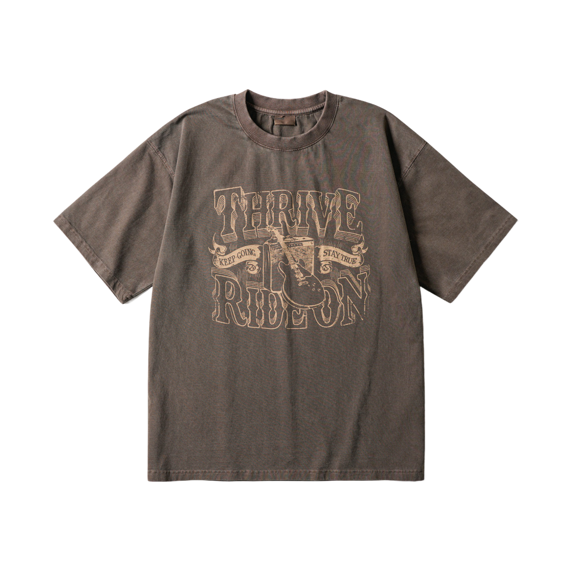 ISST6950_brown_29 EZKATON Thrive Pigment Short Sleeve Brown ISST6950