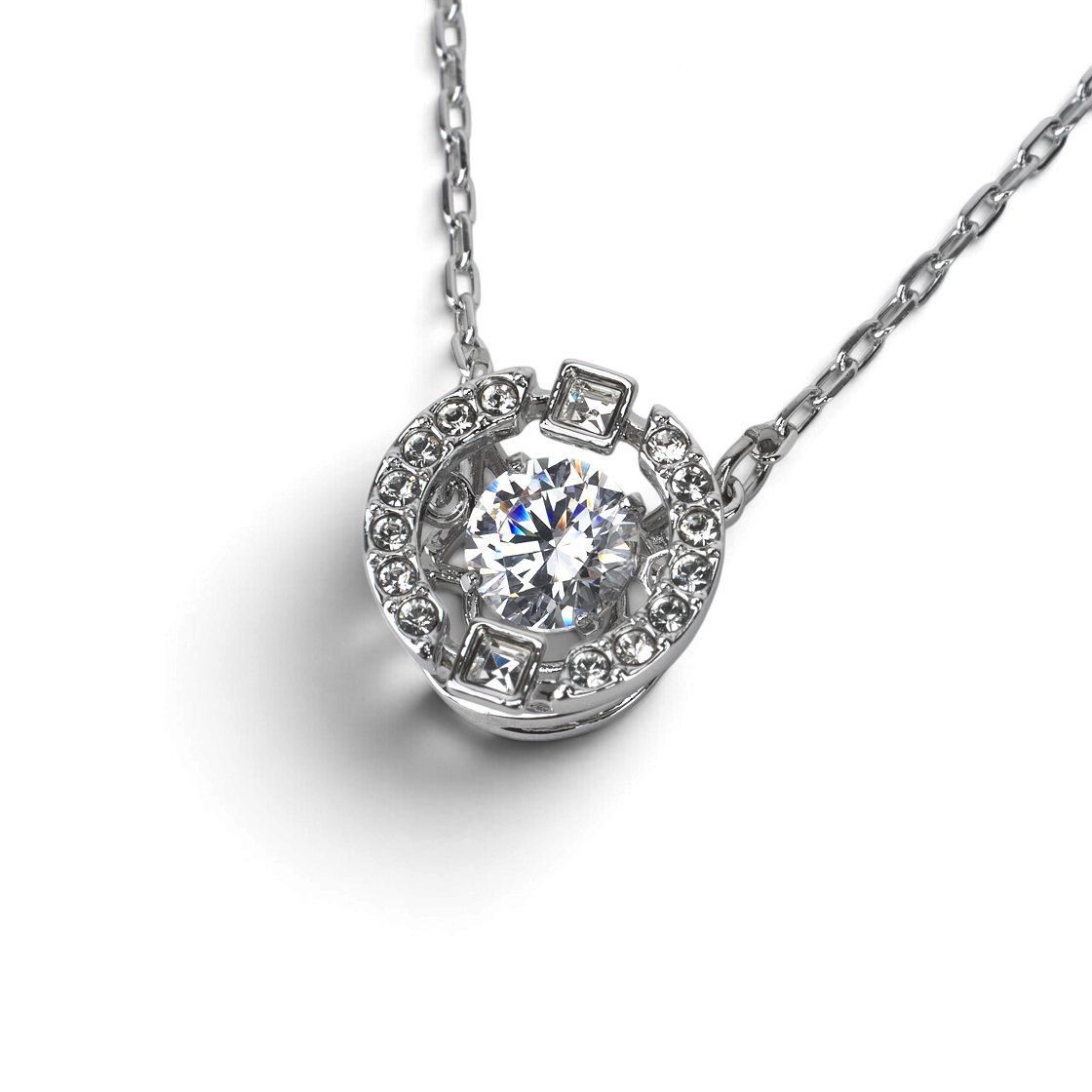 (W) 스와로브스키 스파클링 댄스 네클리스 화이트 로듐 플래팅((W) Swarovski Sparkling Dance Necklace White Rhodium Plated) - 2
