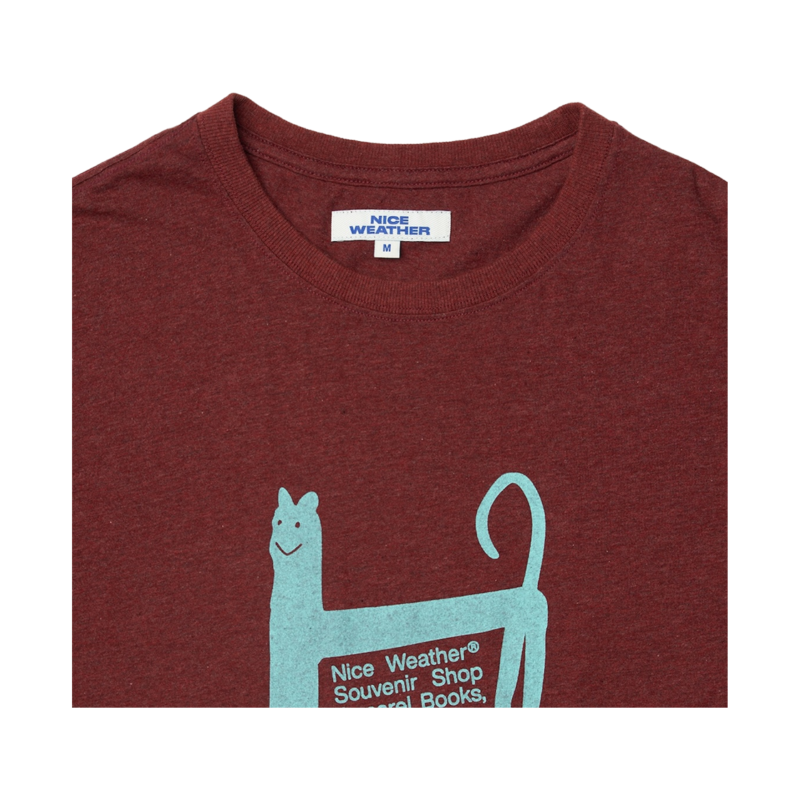 나이스웨더 어패럴 롱 캣  티셔츠 버건디(Nice Weather Apparel Long cat T-Shirt Burgundy) - 3