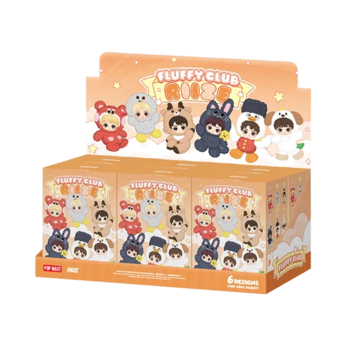 - Pop Mart x RIIZE Fluffy Club Series Vinyl Plush Doll Pendant Sealed Case (6 Blind Boxes)