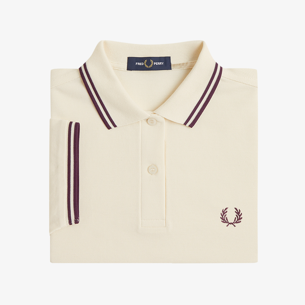 프레드페리 우먼즈 G3600 트윈 팁 프레드페리 셔츠 에크루/플럼(Fred Perry Womens G3600 Twin Tipped Fred Perry Shirt Ecru/Plum) - 6