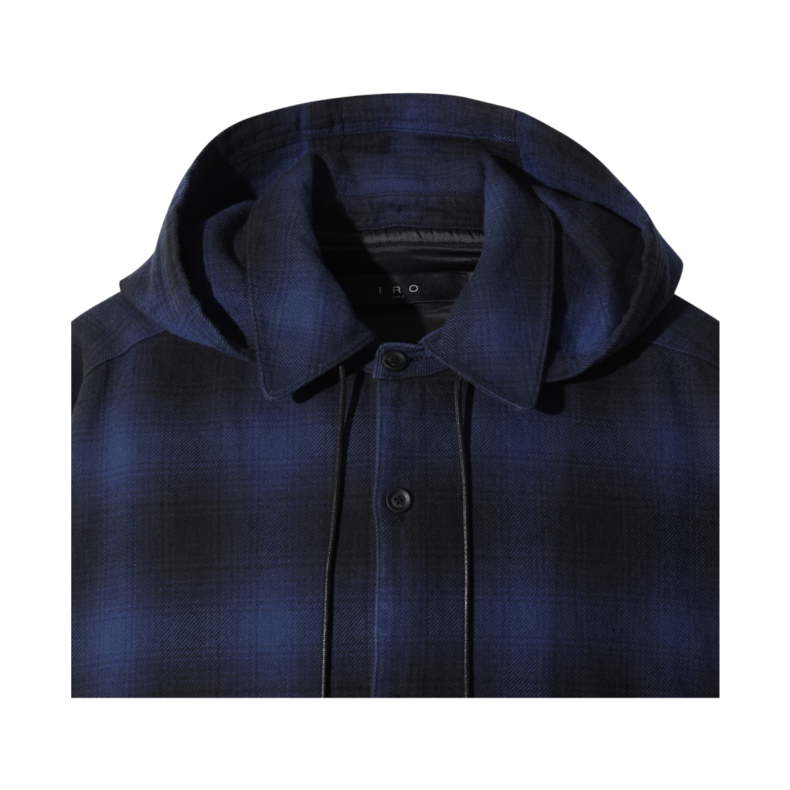 이로 포브 체크 후드 다잉 셔츠 블루(Iro Fauve Check Hooded Dyed Shirt Blue) - 4