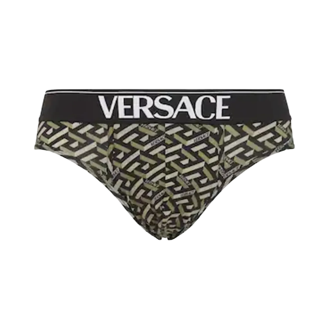 1001383-1A01879-5B160 Versace Monogram Briefs Black Khaki