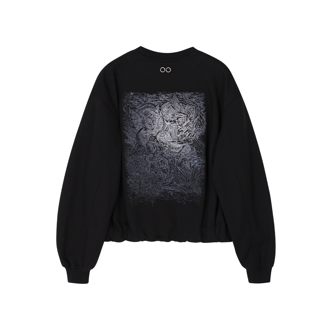 (W) 송지오 컬렉션 베네딕션 엠브로이드 코쿤 스웻 블랙((W) SONGZIO COLLECTION Benediction Embroidered Cocoon Sweatshirt Black) - 2