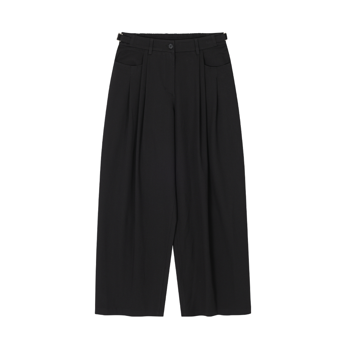 (W) 송지오 레벨볼륨 세미 와이드 팬츠 블랙((W) SONGZIO Level Volume Semi Wide Pants Black)