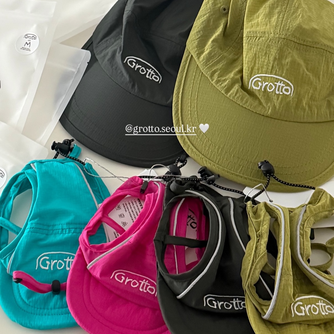 Grotto Seoul Aero Cap Moss Yellow - Walker Edition 착용 스타일