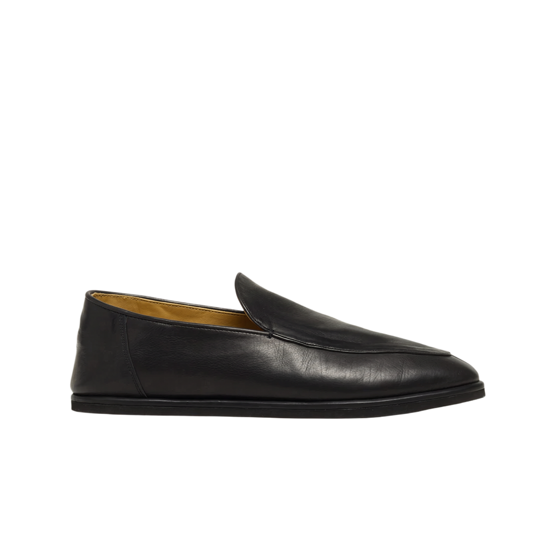 (W) 오라리 소프트 레더 로퍼 블랙((W) Auralee Soft Leather Loafers Black) - 1