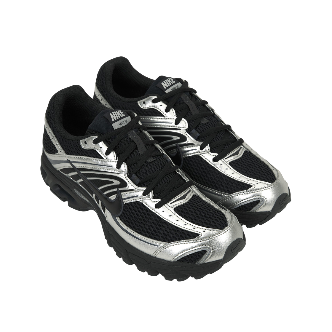 (W) 나이키 에어맥스 모토 2K 블랙 메탈릭 실버((W) Nike Air Max Moto 2K Black Metallic Silver) - 4