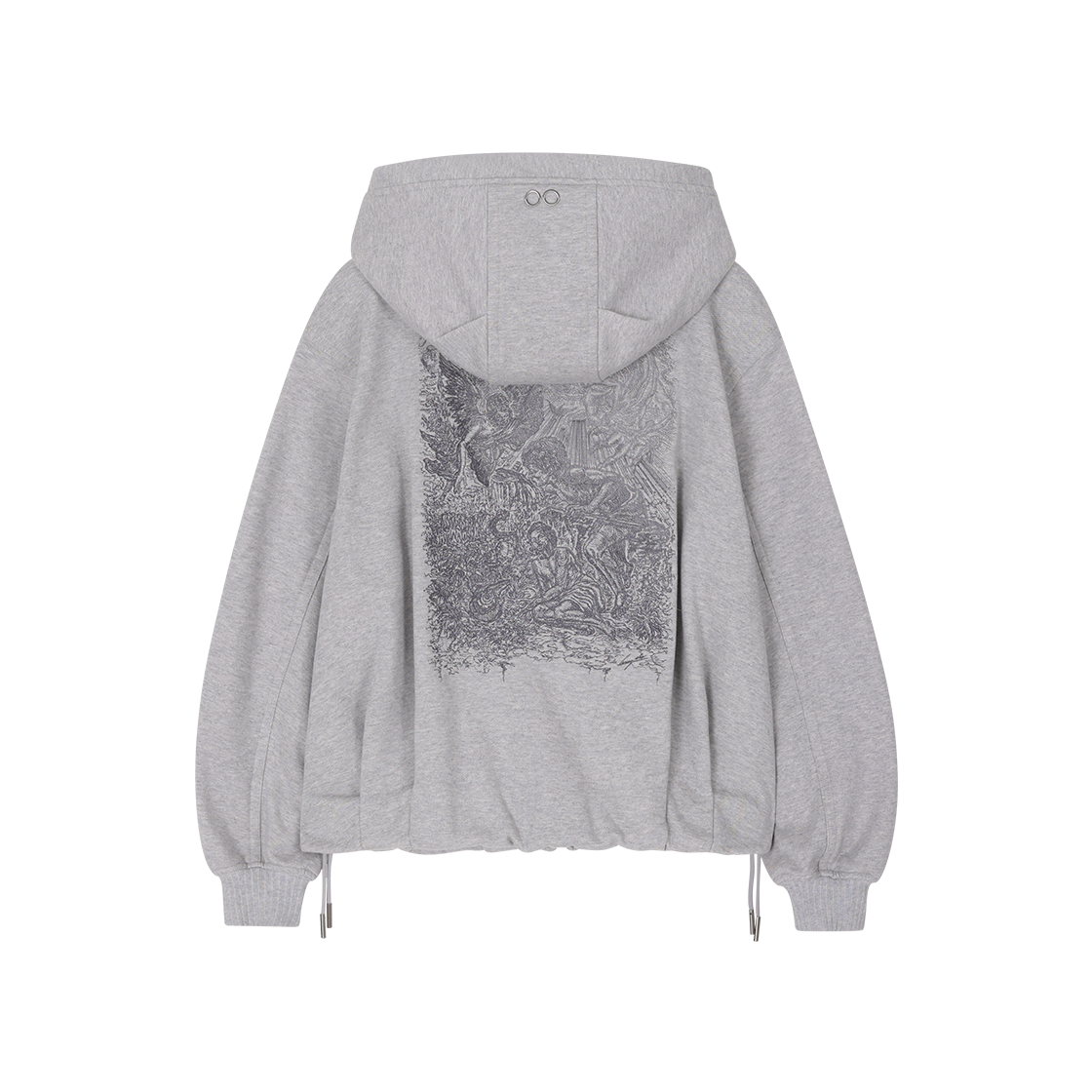 (W) 송지오 컬렉션 베네딕션 엠브로이드 후드 집업 멜란지그레이((W) SONGZIO COLLECTION Benediction Embroidered Hood Zip Up Melange Grey) - 2