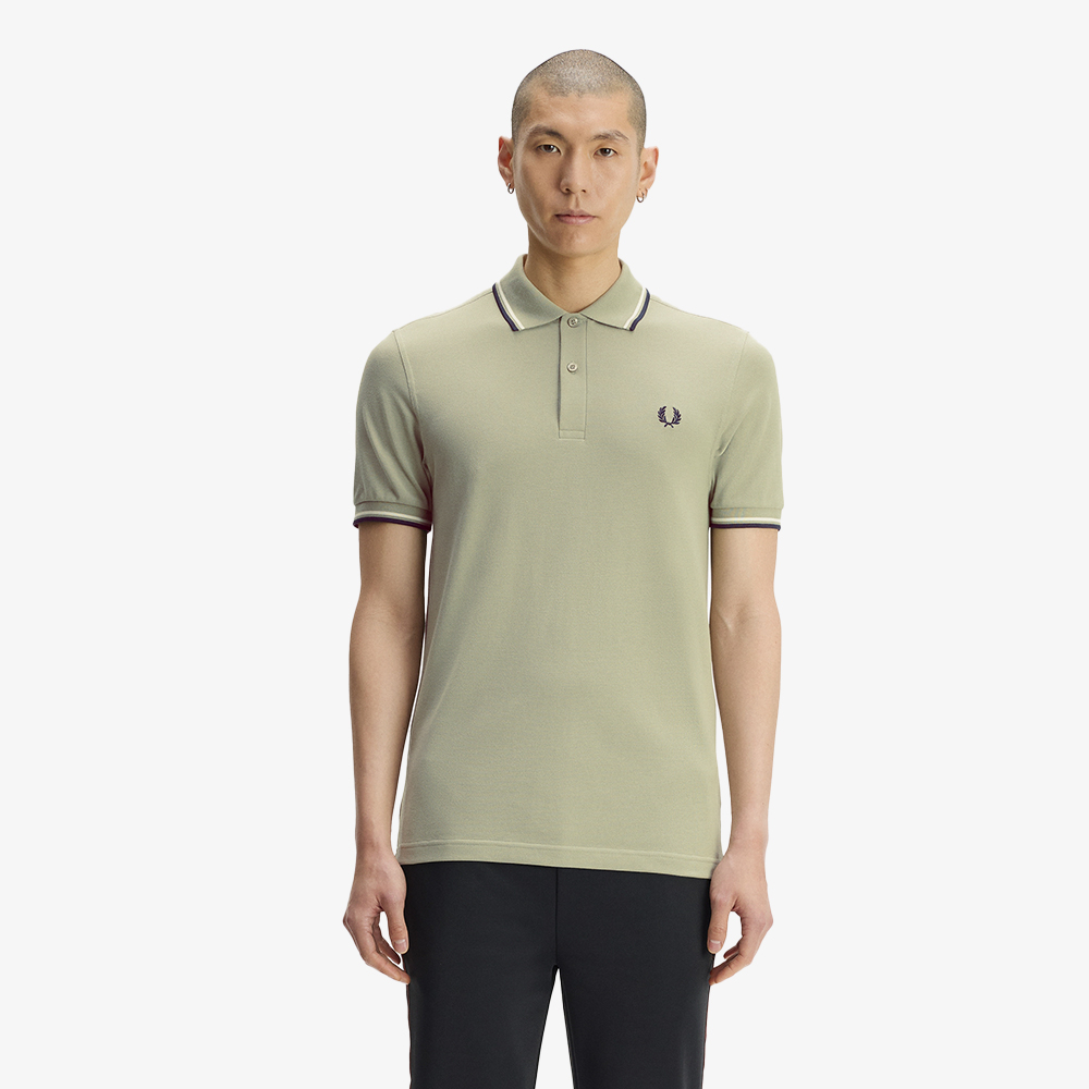 프레드페리 M3600 트윈 팁 프레드페리 셔츠 시그래스/에크루/다크에어포스(Fred Perry M3600 Twin Tipped Fred Perry Shirt Seagrass/Ecru/Dark Airforce) - 2