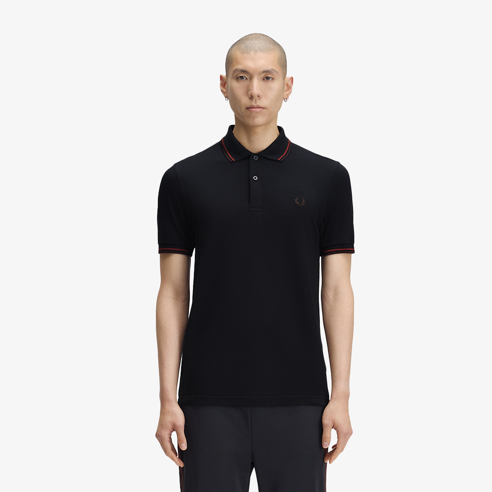 프레드페리 M3600 트윈 팁 프레드페리 셔츠 네이비/브랜디/리치브라운(Fred Perry M3600 Twin Tipped Fred Perry Shirt Navy/Brandy/Rich Brown) - 2