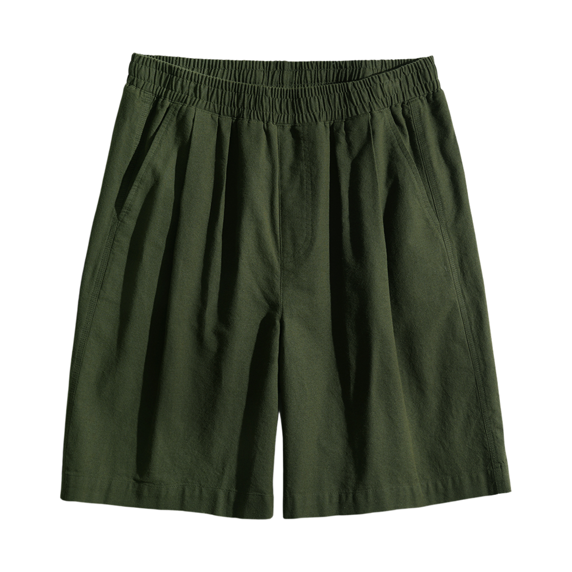HYSP4540_Khaki_291 PERSTEP Coolmix Like Linen Half Pants Khaki HYSP4540