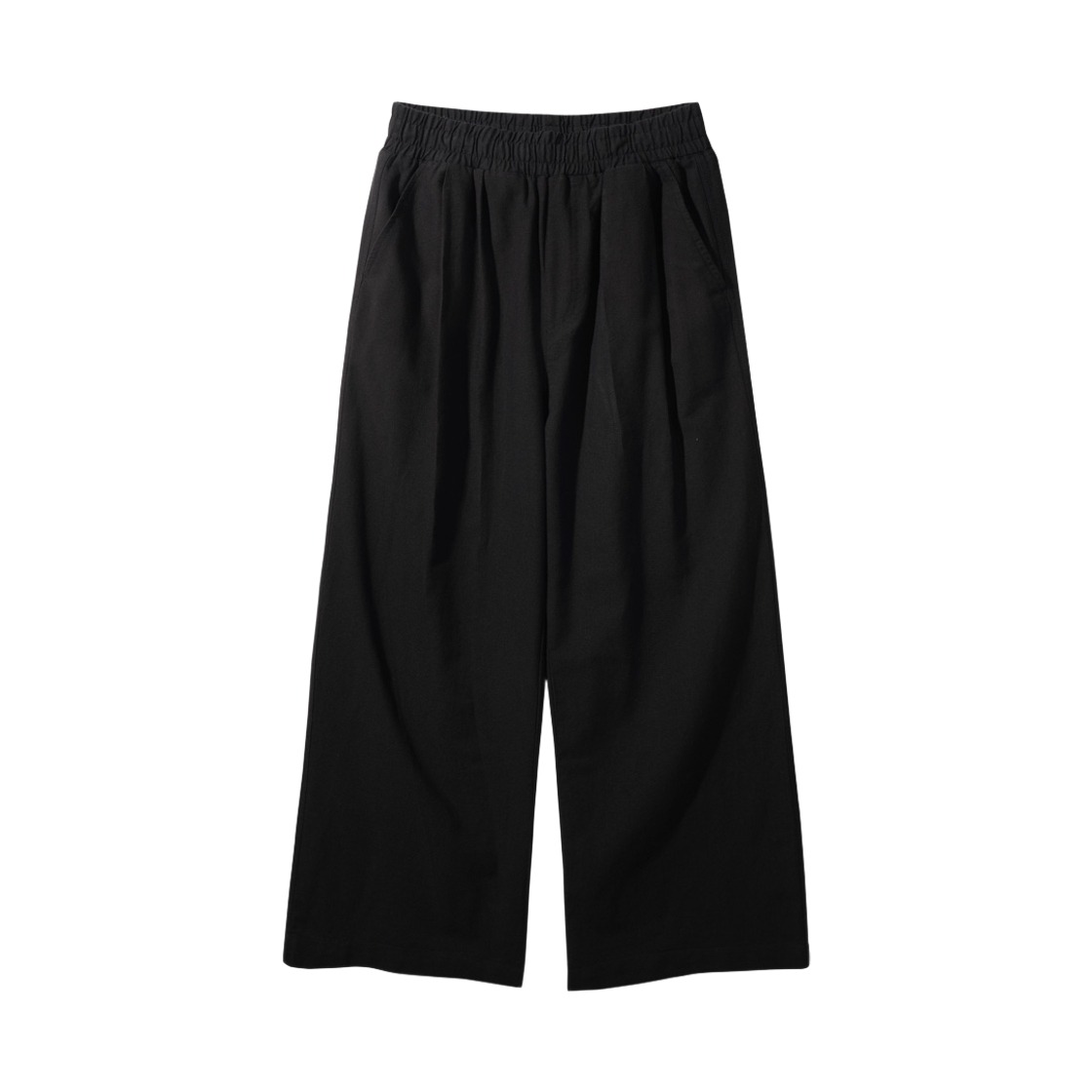 KHLP4703_Black_291 PERSTEP Coolmix Linen Like Flare Fit Long Pants Black KHLP4703