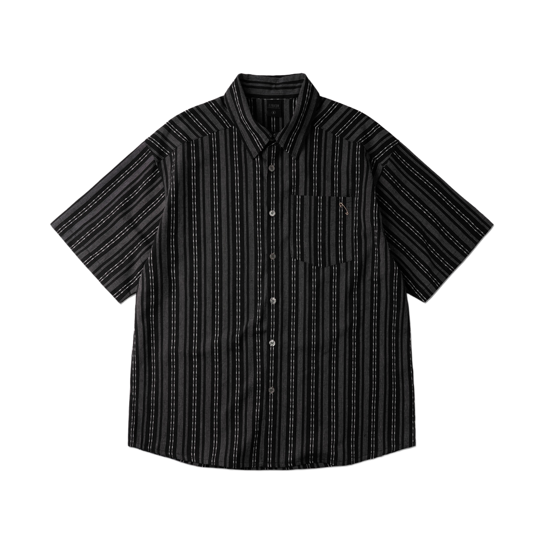 에즈카톤 핀 스트라이프 반팔셔츠 블랙 KMSS6875(EZKATON Pin Stripe Half Shirts Black KMSS6875)