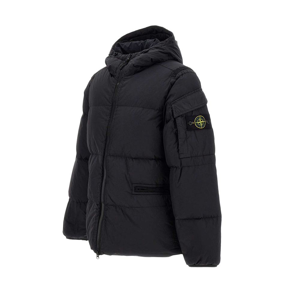 [15% 쿠폰] 스톤아일랜드 와펜 크링클랩스 후드 패딩자켓 블랙([15% 쿠폰] Stone Island Wappen Crinkle Reps Hooded Padded Jacket Black) - 3