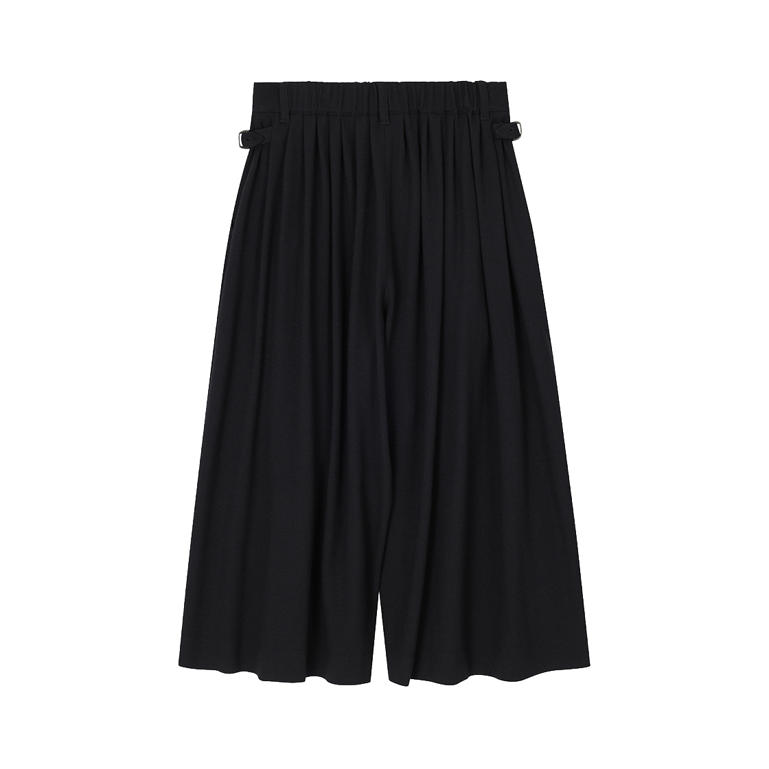 (W) 송지오 멀티 플리츠 크롭 와이드 팬츠 블랙((W) SONGZIO Multi Pleats Crop Wide Pants Black) - 2