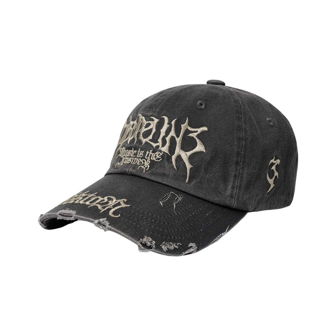 KMAC6839_Deepgray_291 EZKATON Pointed Damage Ball Cap Deepgray KMAC6839