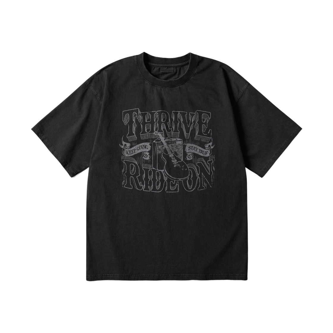 ISST6950_black_29 EZKATON Thrive Pigment Short Sleeve Black ISST6950