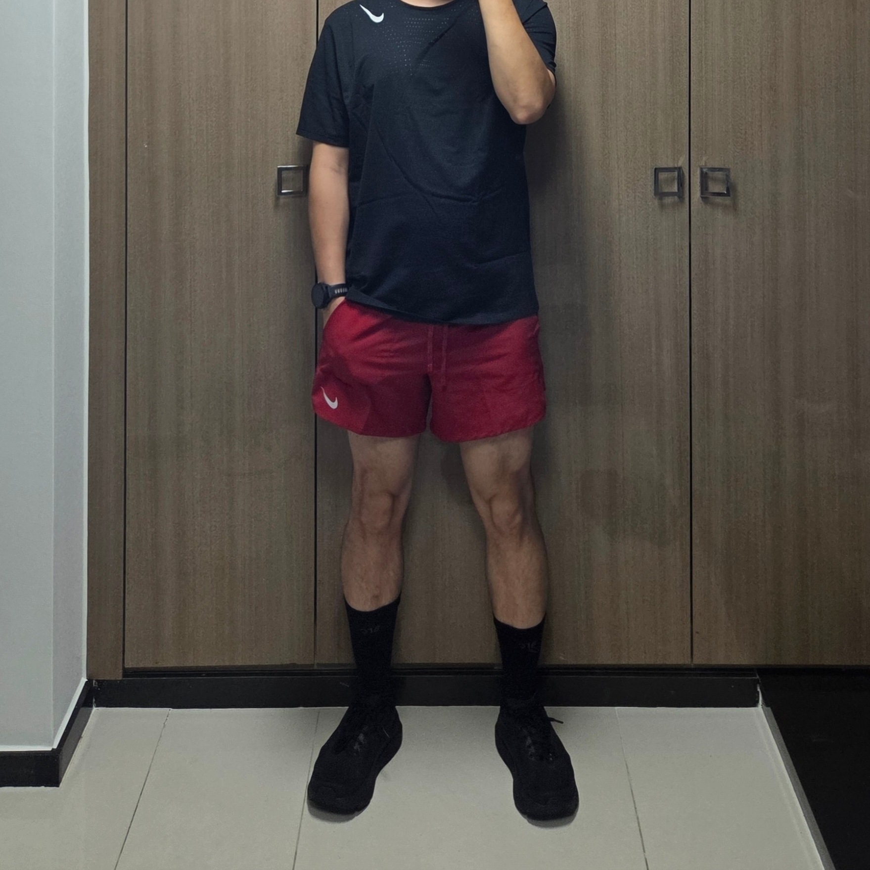 Nike Aeroswift Dri-Fit ADV Short Sleeve Running Top Black Summit White - Asia, Saucony Guide 19 Wide Triple Black 착용 스타일