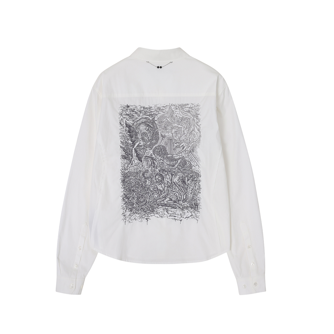 (W) 송지오 컬렉션 베네딕션 엠브로이드 셔츠 화이트((W) SONGZIO COLLECTION Benediction Embroidered Shirt White) - 2