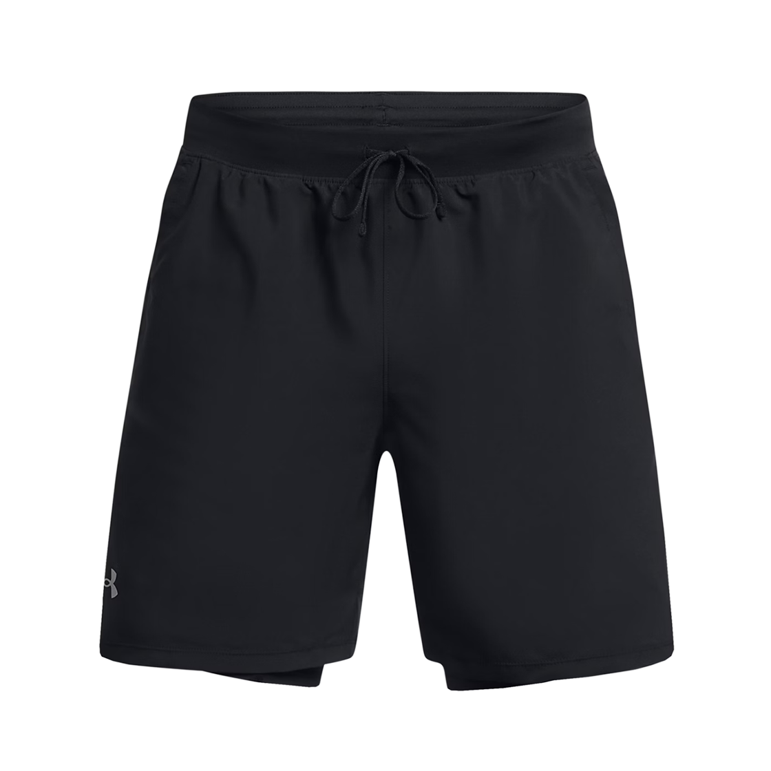 언더아머 런치 투인원 7인치 쇼츠 블랙 리플렉티브(Under Armour Launch 2-in-1 7 Inch Shorts Black Reflective)