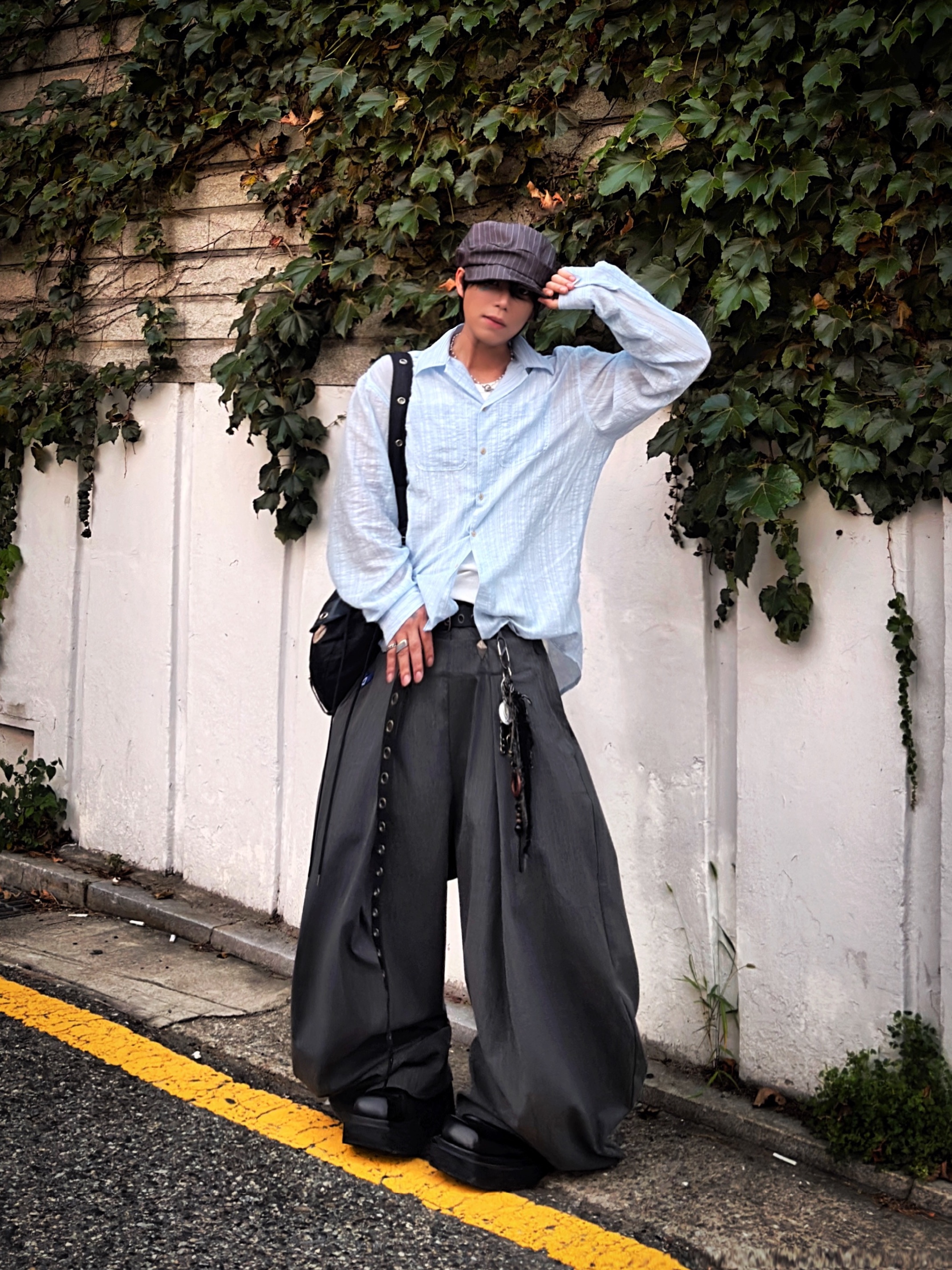 Force Sensitive Fst Leather Long Belt 착용 스타일 - 1