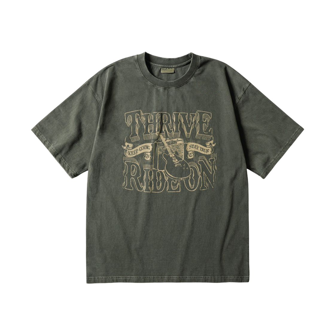 ISST6950_khaki_29 EZKATON Thrive Pigment Short Sleeve Khaki ISST6950