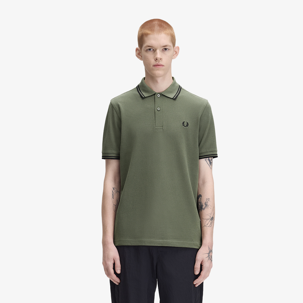프레드페리 M3600 트윈 팁 프레드페리 셔츠 로렐리스그린/블랙(Fred Perry M3600 Twin Tipped Fred Perry Shirt Laurel Wreath Green/Black) - 2
