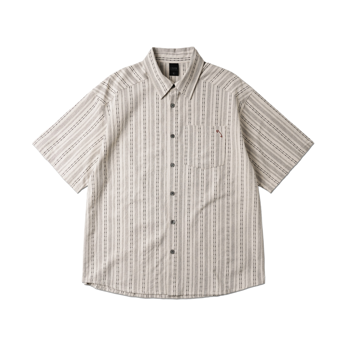 에즈카톤 핀 스트라이프 반팔셔츠 아이보리 KMSS6875(EZKATON Pin Stripe Half Shirts Ivory KMSS6875) - 1