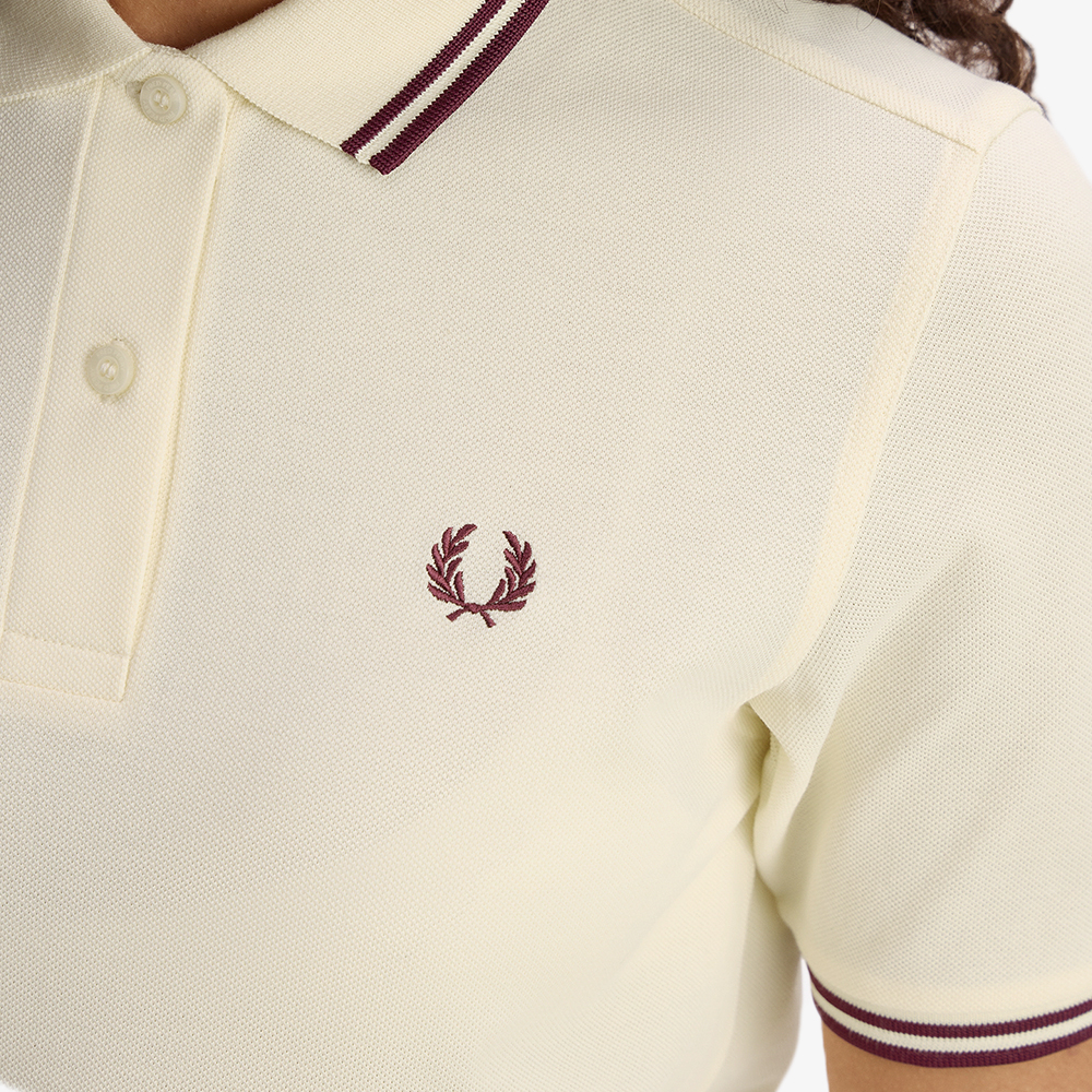 프레드페리 우먼즈 G3600 트윈 팁 프레드페리 셔츠 에크루/플럼(Fred Perry Womens G3600 Twin Tipped Fred Perry Shirt Ecru/Plum) - 4