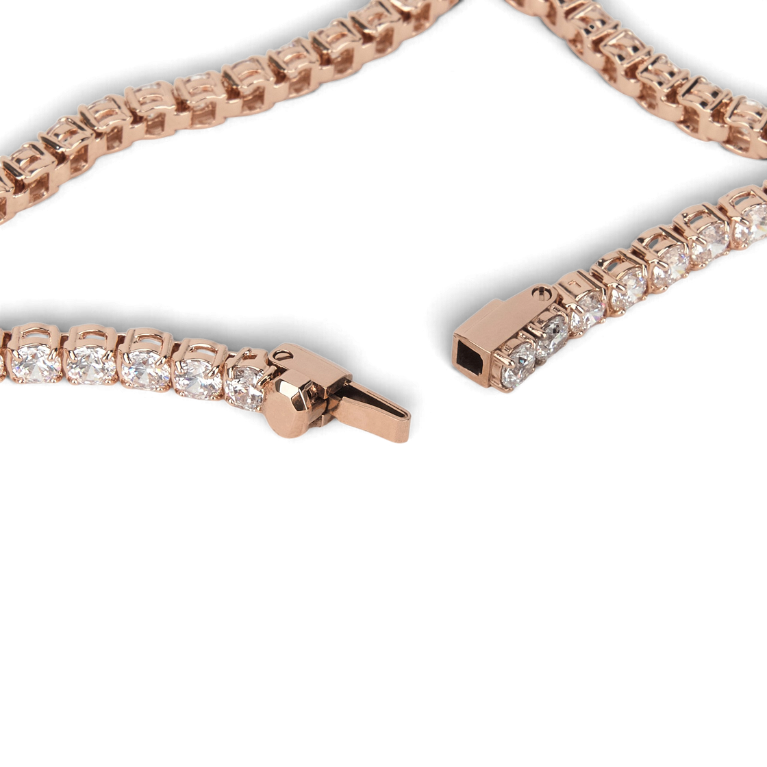 (W) 스와로브스키 매트릭스 테니스 브레이슬릿 화이트 로즈 골드 플래팅((W) Swarovski Matrix Tennis Bracelet White Rose Gold Plated) - 4
