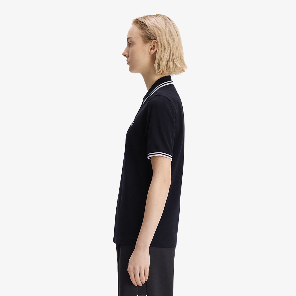 프레드페리 우먼즈 G3600 트윈 팁 프레드페리 셔츠 네이비/아이스핑크(Fred Perry Womens G3600 Twin Tipped Fred Perry Shirt NVY/Icdpnk) - 3