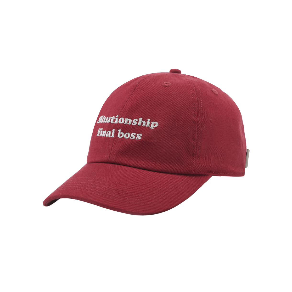 마크공 우먼 레터 엠브로이더드 베이스볼 캡 브릭 레드 - 26FW(Markgong Women Letter Embroidered Baseball Cap Brick Red - 26FW) - 2