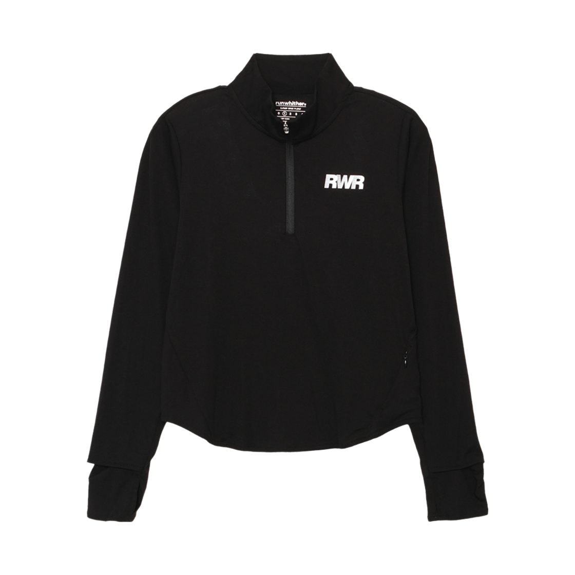 [KREAM 단독] 런위더 우먼스 스위프트 하프 집업 롱 슬리브 블랙([KREAM 단독] runwhither Womens Swift Half Zip-Up Long Sleeve Black)