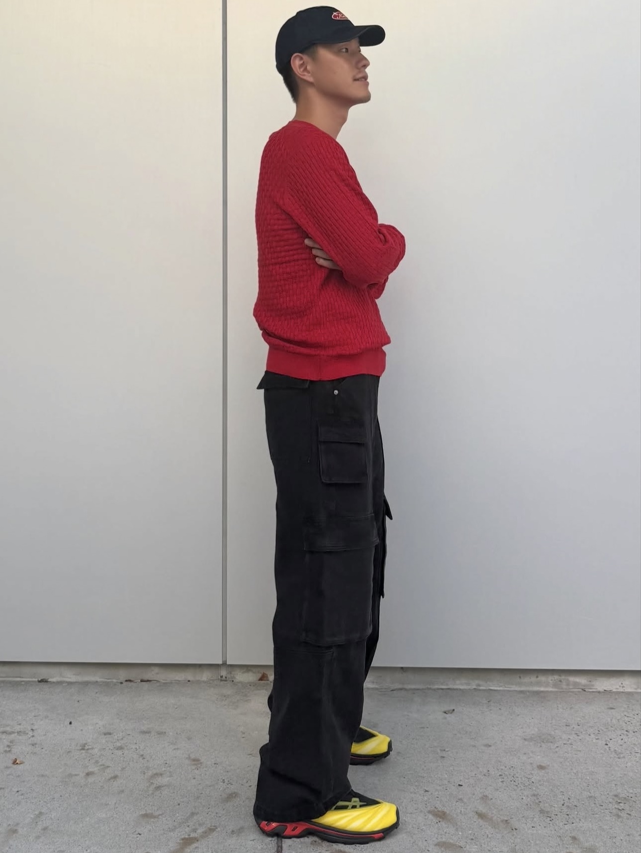 Salomon x Kith XT-EVO Black Lemon 착용 스타일